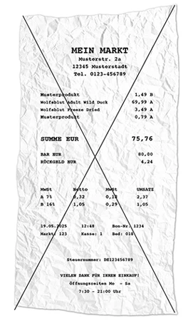 Kaufbeleg glatt fotografieren